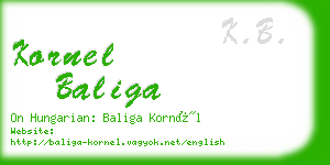 kornel baliga business card